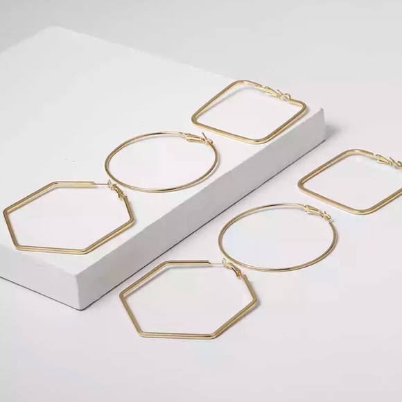 My Added Sparkle Jewelry - Gold Simple Diverse Hoops Set